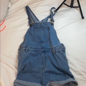 Blue overall shorts